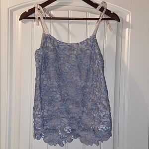 CeCe Blue Lace Relaxed Camisole Top